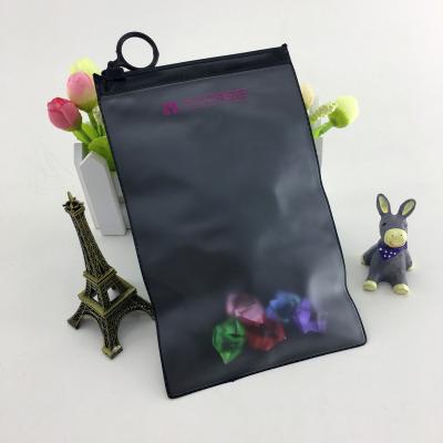 China Recyclable Wholesale Custom Logo Frosted Plastic Bag Clothes Package PVC Zipper Bag for sale