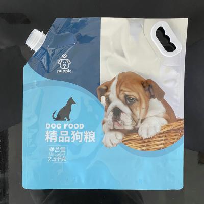 China New Moisture Proof Tender Plastic Dog Food Packaging Bag With Double Zipper Eight Side Seal Spout Pouch Bag for sale