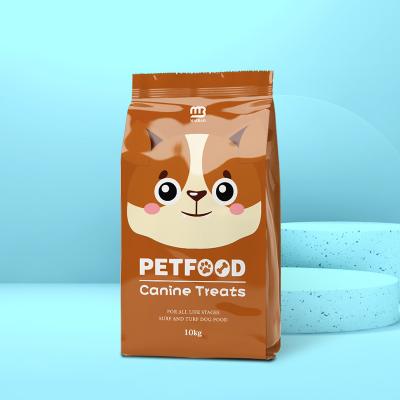 China Wholesale Moisture Proof Pet Food Packaging Plastic Bottom Bag For Eight Side Seal Ziplock Bag for sale