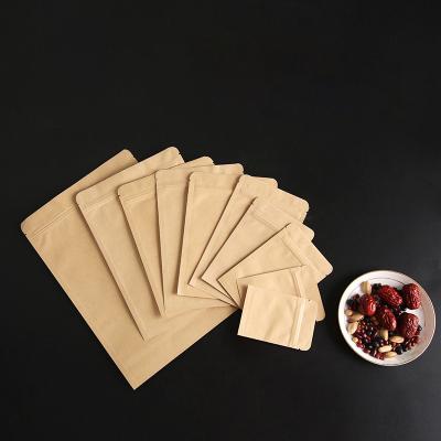 China Kraft Paper Moisture Proof Bag For Food Packaging Quick Pouch With Window for sale