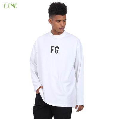 China 180-260 GSM Anti-pilling OEM Private Label Men's Long Sleeve T Shirt Drop Shoulder T Shirts Custom Cotton Oversize T-shirts for sale