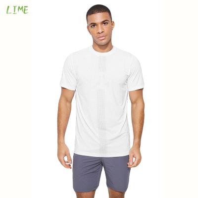 China Men's Gym Plain T-shirt Anti-pilling Logo Streetwear Outdoor Sports Plus Size Active Nylon Reflective Men Customized Shirt for sale