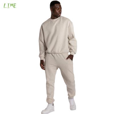 China Viable Plus Size 2022 Unisex 100% Oversized Cotton White Crewneck Pullover Spring Sweatshirt Sweatsuits Sweatsuits Sets for sale