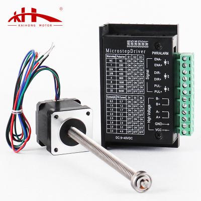 China 3D Printing Kaihong NEMA 17 Stepper Motor Lead Screw Motor With Driver Length 300mm With Copper Nut Lead for sale