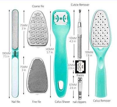 China Foot File Rasp Pedicure Kit 8 in 1 Callus Remover for Hard Skin Remover Foot Care Home Pedicure Tools for Women and Men for sale