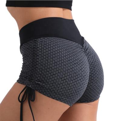 China 2021 Summer Breathable High Waist Bike Fitness Skinny Lift Up Gym Shorts Butt Bubble Yoga Ruched Lifting Shorts For Women for sale