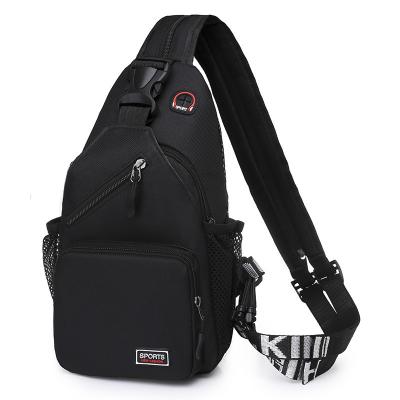 China Custom High Quality Waterproof Logo Black Water Resistant Oxford Backpack Cross - Body Trunk Shoulder Bag Travel Sling Outdoor Bags For Men for sale