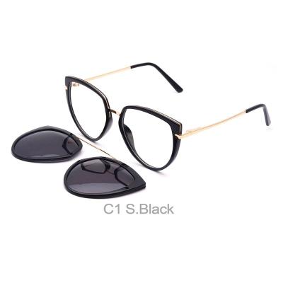 China For Glasses Two-in-One Sunglasses Monocle Frames Box OEM TR90 Doubke Optical Bridge Glasses Clip On Optical Eyewear for sale