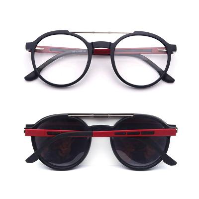 China For Glasses Two-in-One Sunglasses Monocle Frames Box OEM TR90 Doubke Optical Bridge Glasses Clip On Optical Eyewear for sale