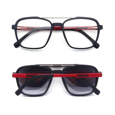 China For Glasses Two-in-One Sunglasses Monocle Frames Box OEM TR90 Doubke Optical Bridge Glasses Clip On Optical Eyewear for sale