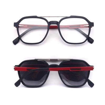 China For Glasses Two-in-One Sunglasses Monocle Frames Box OEM TR90 Doubke Optical Bridge Glasses Clip On Optical Eyewear for sale