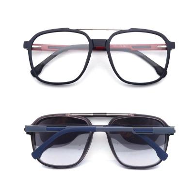 China For Glasses Two-in-One Sunglasses Monocle Frames Box OEM TR90 Doubke Optical Bridge Glasses Clip On Optical Eyewear for sale