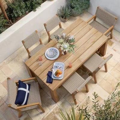 China Modern High Quality Home Furniture Teak Wood Waterproof Patio Hotel Wooden Dining Garden Outdoor Table for sale