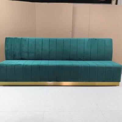 China Modern Restaurant Project Furniture Cafe Bar Burger Store KTV Club Velvet Sectional Sofa Booth Seating for sale