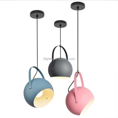 China Macaron Industrial Style Pendant Lights Iron Ceiling Lamp for Living Room Bar Decoration with E27 Lamp Holder Classic Chandeliers for sale