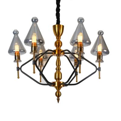 China New Product 3Lighting Crystal Glass Lighting Chandelier Vintage Modern Ceiling Fixture Industrial Pendant Lights Model F0082 for sale