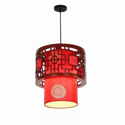 China Industrial Black Hemp Glass E27 Rope Twin 6 Bulb Chinese Style Vintage Cylindrical Chandelier for sale