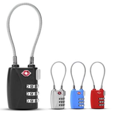 China TSA Luggage Travel Zinc Alloy Custom Combination Lock With Cable 007 for sale