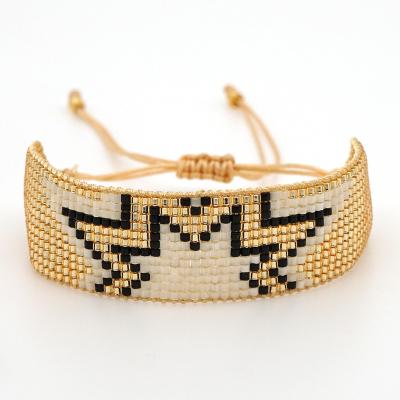 China Amazon hot sale European and American fashion geometric braided bracelet ladies wholesale bracelet simple jewelry miyuki factory personality rice pearl bar for sale