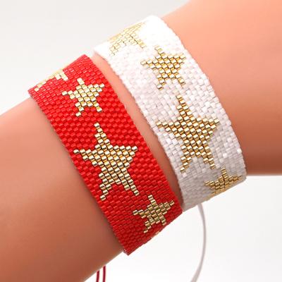 China European and American net red tassel DIY friendship of fashion personality bracelet Bohemian weaving women's bead rice star jewelry for sale