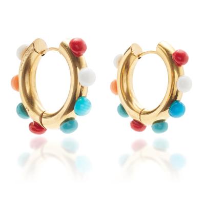 China Handmade Exquisite Natural Earring Multicolor Stone Lead Free Stone Nickel For Fashion Women Temperament Kolczyki Damskie Oorbellen Accessories for sale