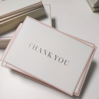 China Gift.Shopping.Food.Candy. Agriculture Factory Custom Luxury Thick 800g Paper Thank You Postcard With Foil Card Logo Paper Card for sale