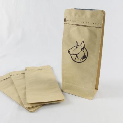 China Recyclable Customize Food Grade Heat Seal Side Gusset Flat Bottom Kraft Paper Coffee Bag for sale