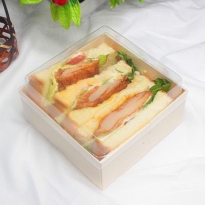 China Biodegradable Custom Takeaway Sushi Box Pastry Dessert Bakery Tiramisu Cake Plating Cheese Food Container Packaging for sale