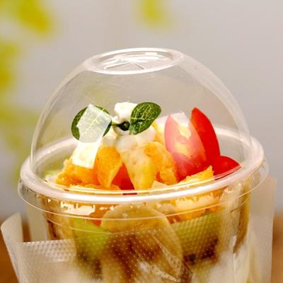 China 90mm Biodegradable And Compostable Tableware Pet Dome Lids For Plastic Cups for sale