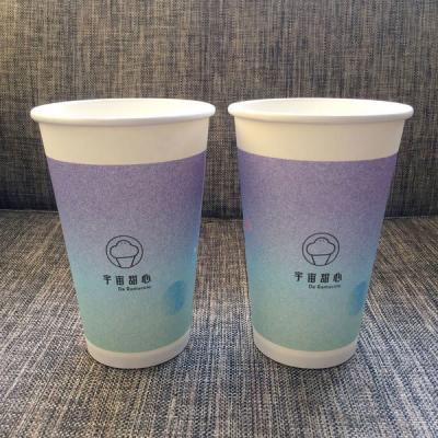 China 12oz Disposable Supplies Disposable Paper Cup Double Wall Paper Coffee Cup Stable for sale