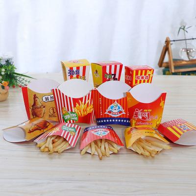 China Single Wall Food Grade French Fries Paper Box 8oz 12oz Customized Logo for sale