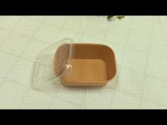 Disposable 350ml Food Packing Container Kraft Paper Salad Bowl With Lid