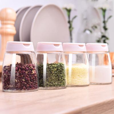 China New Fashion Hot Sale Viable Tight Storage Container Stash Container Glass Seasoning Jar With Flip Top for sale