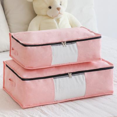 China Viable Professional Goods Cotton Canvas Dust Cover Storage Bags Organizer Thick Storage Small Quilt Bag for sale