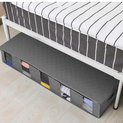 China Modern factory wholesale foldable nonwoven uncovered storage bag with clear windows organize and underbed storage bag for sale