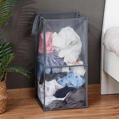 China Viable Practical Black Folding Hamper Dirty Blue Home Storage Basket Home Necessities Clothes Daily Clothes Storage Basket for sale