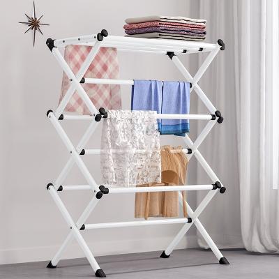 China Foldable Simple Portable Modern And Durable Wholesale Custom Sturdy Floor Standing Laundry Drying Rack for sale