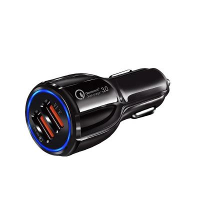 China 30W Mobile Phone Output Fast Charging 3.0 Dual USB Car Charger for sale