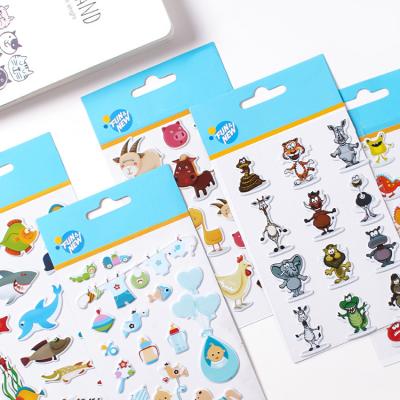 China Custom Printing Cute Kids Eco-friendly 3D Cartoon Eva Foam Puffy Stickers For Kids PVC Vinyl Decorative for sale