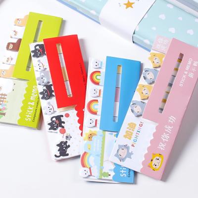 China Custom Printed Sticky Notes Self Adhesive Logo Gradient Index Tabs Sticker Flag Sticky Notes Paper Kawaii Bookmarks Planner Notepads for sale