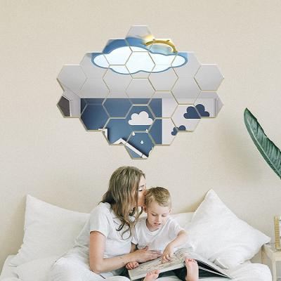 China Wholesale Eco-friendly Wall Sticker 3d Mirror Shape Living Room TV Background Home Decoration Adhesive Customized Wall Sticker for sale