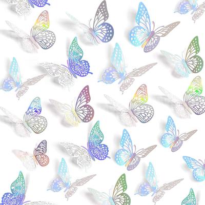 China WALL STICKER Wholesale 3d Butterfly Wall Stickers Home Decoration Diy Hollow Butterfly Wall Sticker for sale