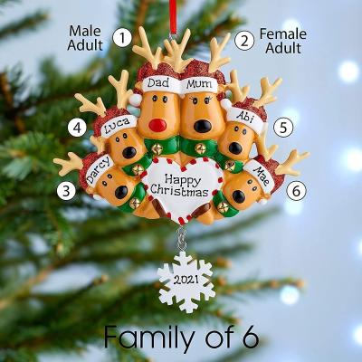 China Christmast Ornament Charm Christmas Resin Elk Love DIY Christmas Tree Cute Merry Christmas Pendant Decorations For Home Christmas Navidad 2021 Gifts for sale