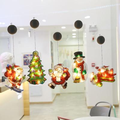 China Led Christmas Decoration Lights Holiday Shop Window Stage Layout Suction Cup Lamp Trinkets Christmas Lights Outdoor for sale