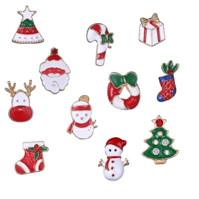 China Cute Reindeer Santa Claus Brooch Pin For Women Holiday Snowman Christmas Tree 3pc/set ALLOY Fashion for sale