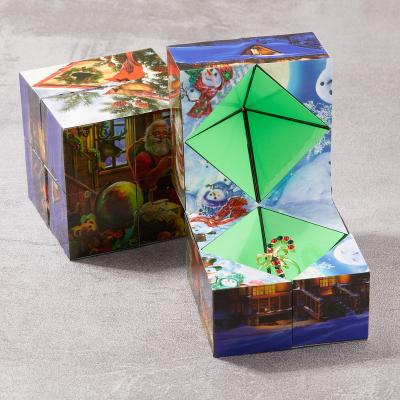 China Gift Box Packing Stunning Magic Infinite Luminous Package Flip Toy Kids Gift Ring Box Cube Christmas Element Puzzle Jewelry Box for sale