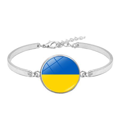 China Casual/Sporty Pray for Ukraine Bracelet, Ukrainian Flag Bracelet Bracelet, Handmade Symbol Rune Pattern Women Men Cuff Bracelets for sale