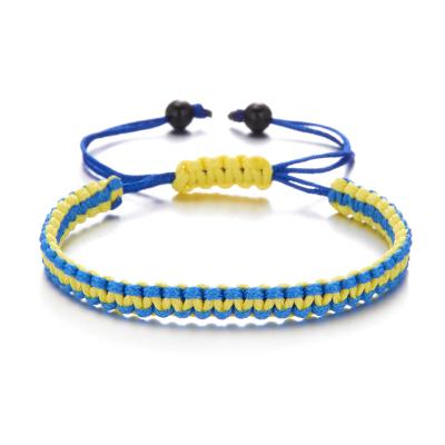 China Other Ukraine Blue Yellow Handmade Woven Ukrainian Bracelet Children Women Men Country Flag Bracelet Braided Rope Bracelet Ukraine for sale