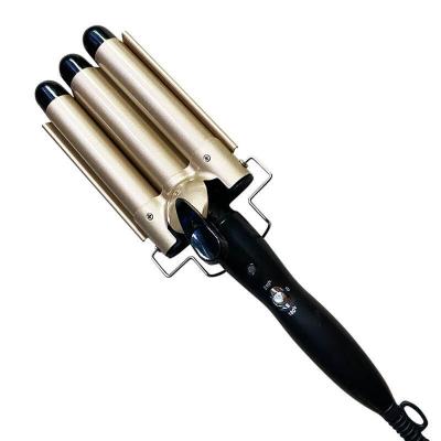 China Popular Portable Magic Automatic Heatless Satin Straightener Cordless Triple Barrel Hair Curler for sale