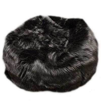 China Foldable Solid Black Fur Sofa Bean Bag Chair Lounge Chair Recliner for sale